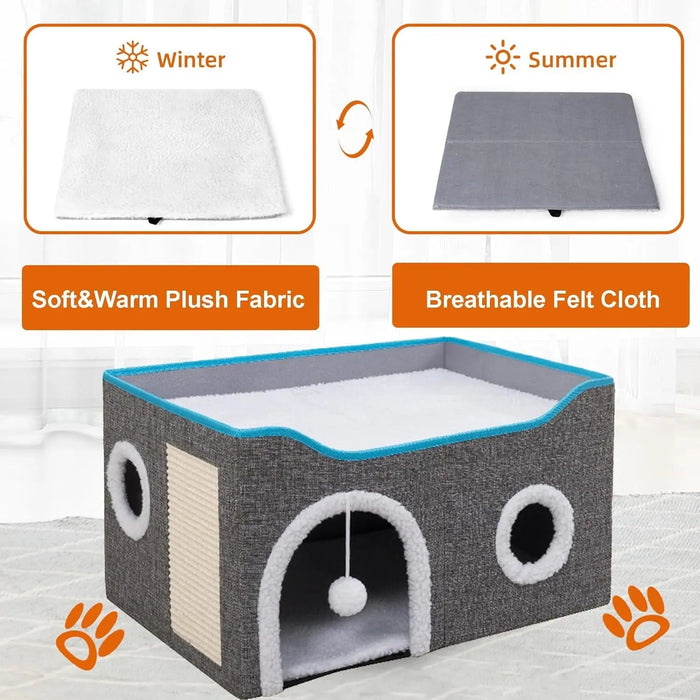 Foldable Indoor Cat House Cube
