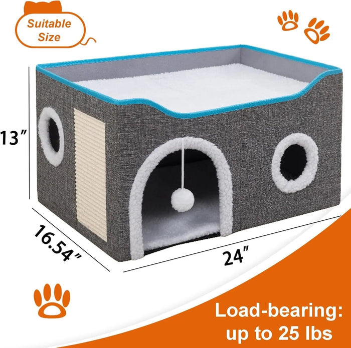 Foldable Indoor Cat House Cube