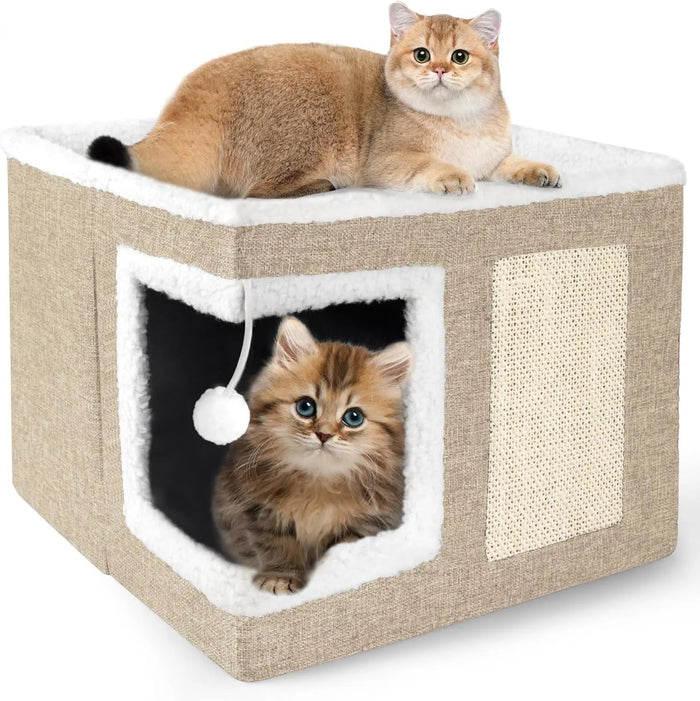 Foldable Indoor Cat House Cube