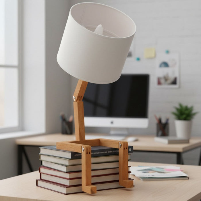Foldable Shape-Changing Wooden Desk Lamp