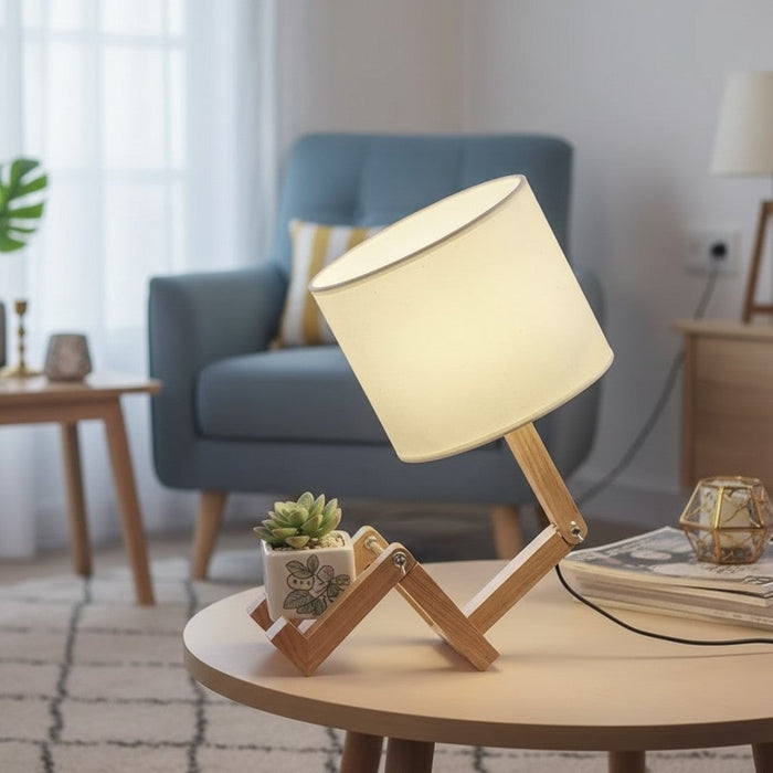 Foldable Shape-Changing Wooden Desk Lamp