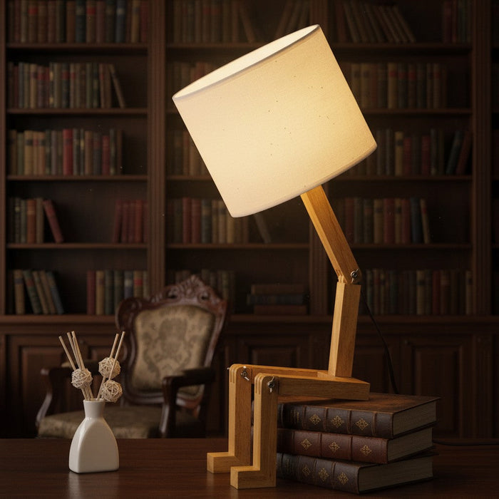 Foldable Shape-Changing Wooden Desk Lamp