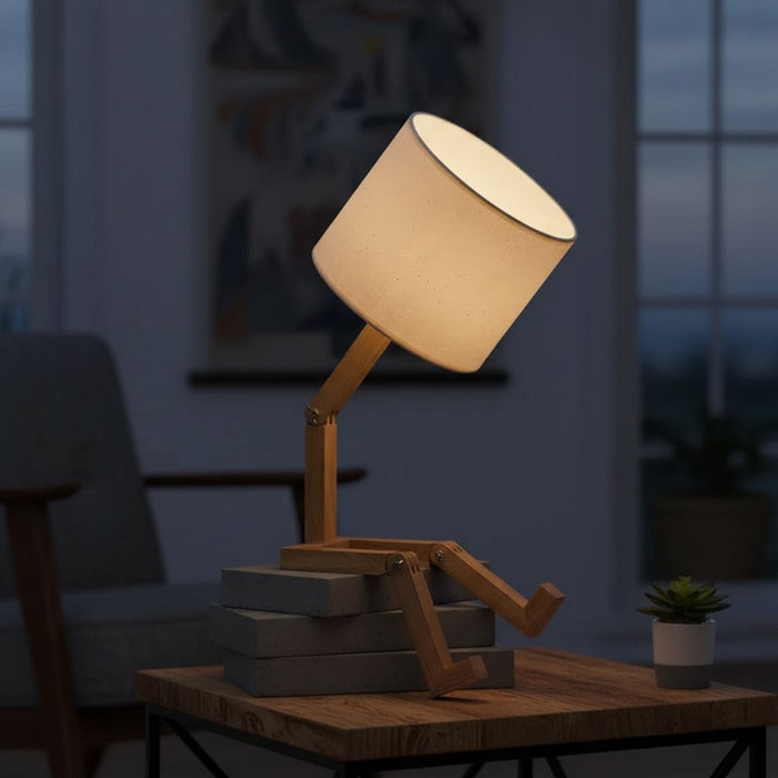 Foldable Shape-Changing Wooden Desk Lamp