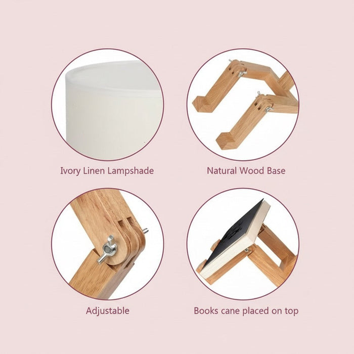 Foldable Shape-Changing Wooden Desk Lamp