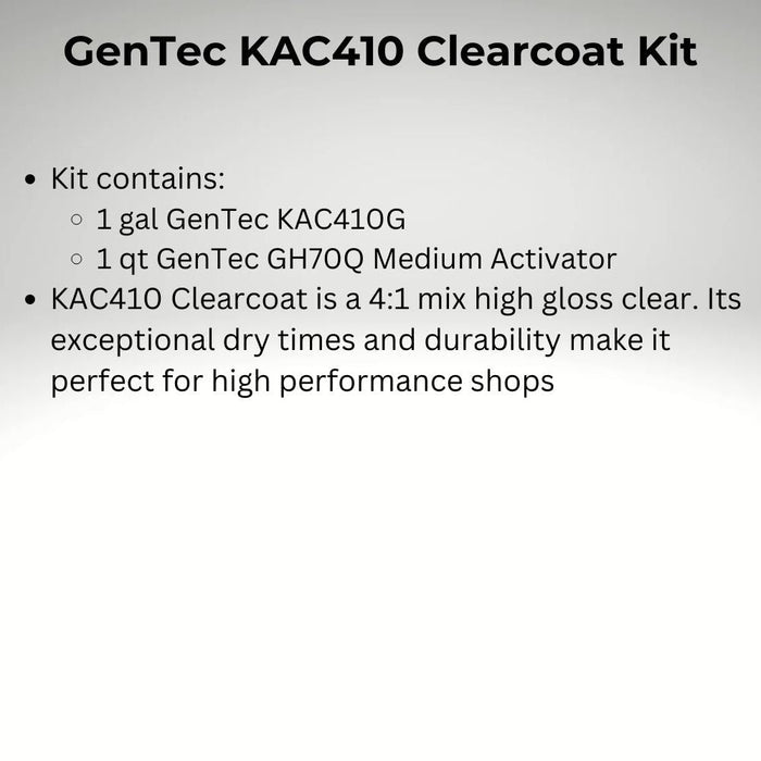 GenTec KAC410G Kick Ass Clear and Activator Kit, 1 gal - KAC410G+GH70Q - Eagle National Supply