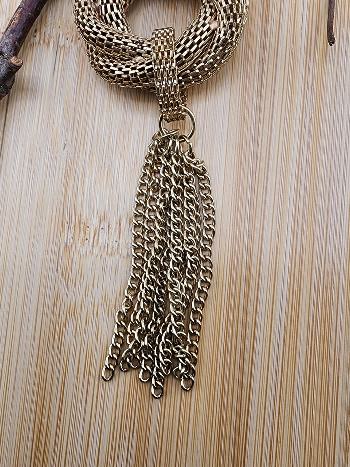 Gold-Tone Knot Tassel Bag Charm Keychain - Women's Accessory