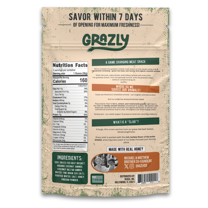 Grass-Fed Brisket Slabs – Raw Honey & Coconut Aminos (Soy-Free Teriyaki)