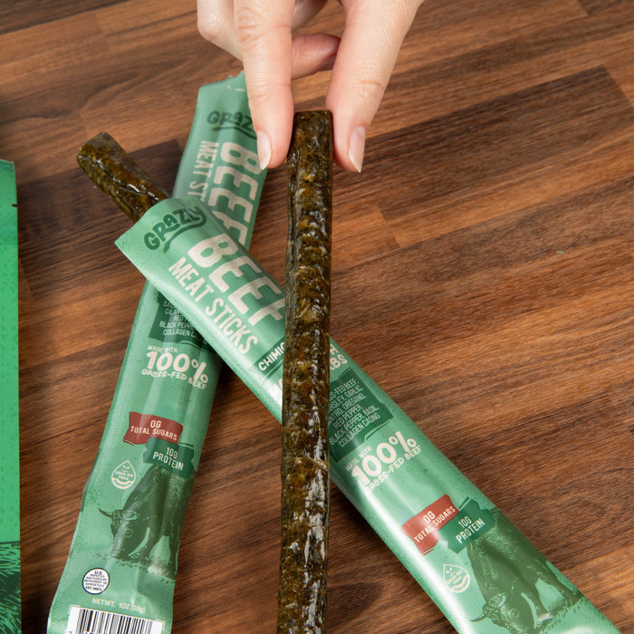 Grass-Fed Chimichurri Beef Meat Sticks – Real Herbs, 0g Sugar