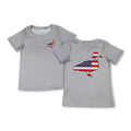 Grey Stars & Stripes Duck 4th of July Short Sleeve Shirt
