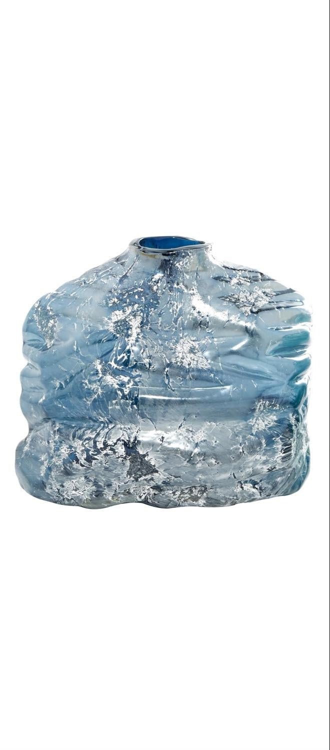 Hand-Blown Blue Glass Vase