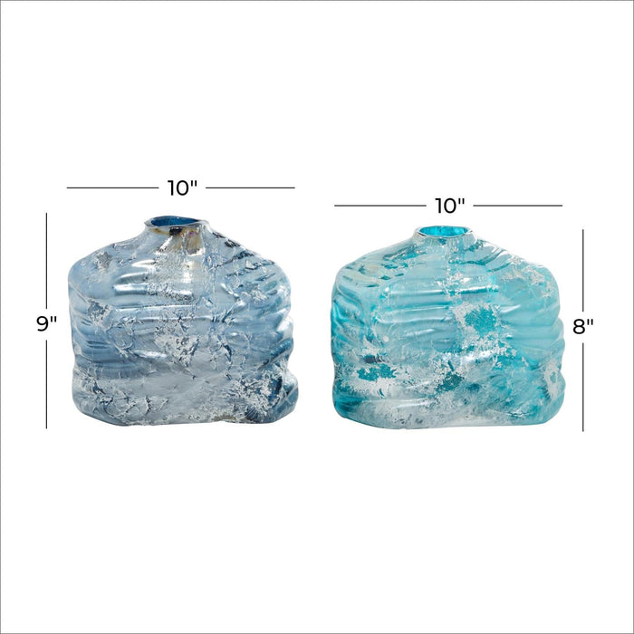 Hand-Blown Blue Glass Vase