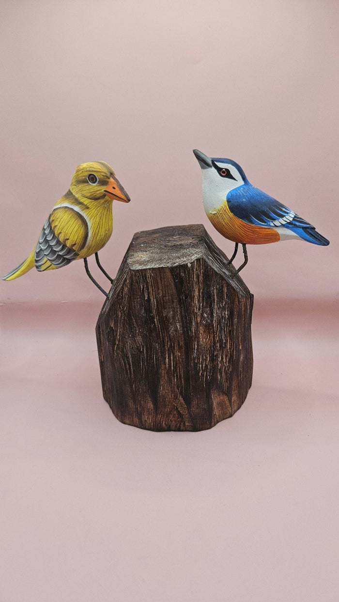 Handmade Wooden Songbird Figurines
