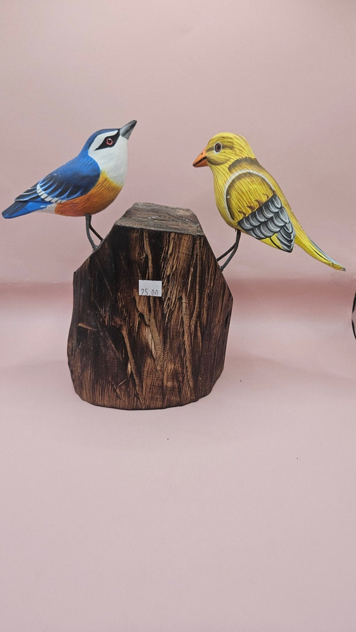 Handmade Wooden Songbird Figurines