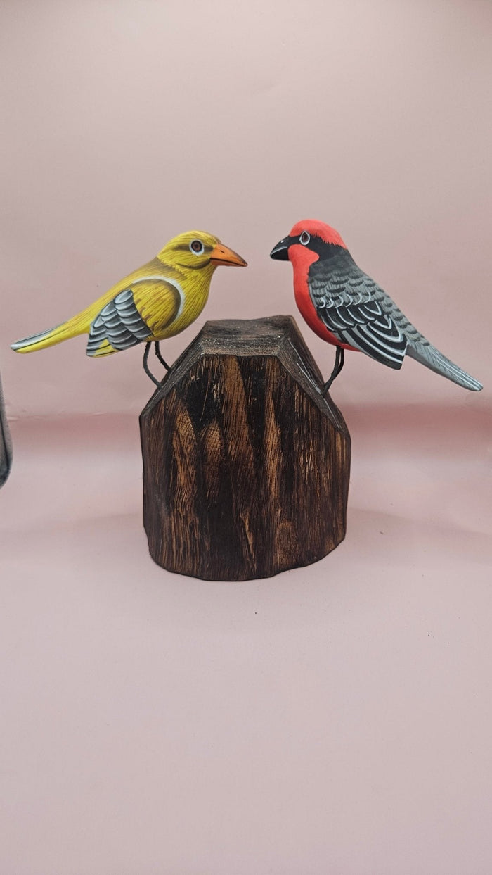 Handmade Wooden Songbird Figurines