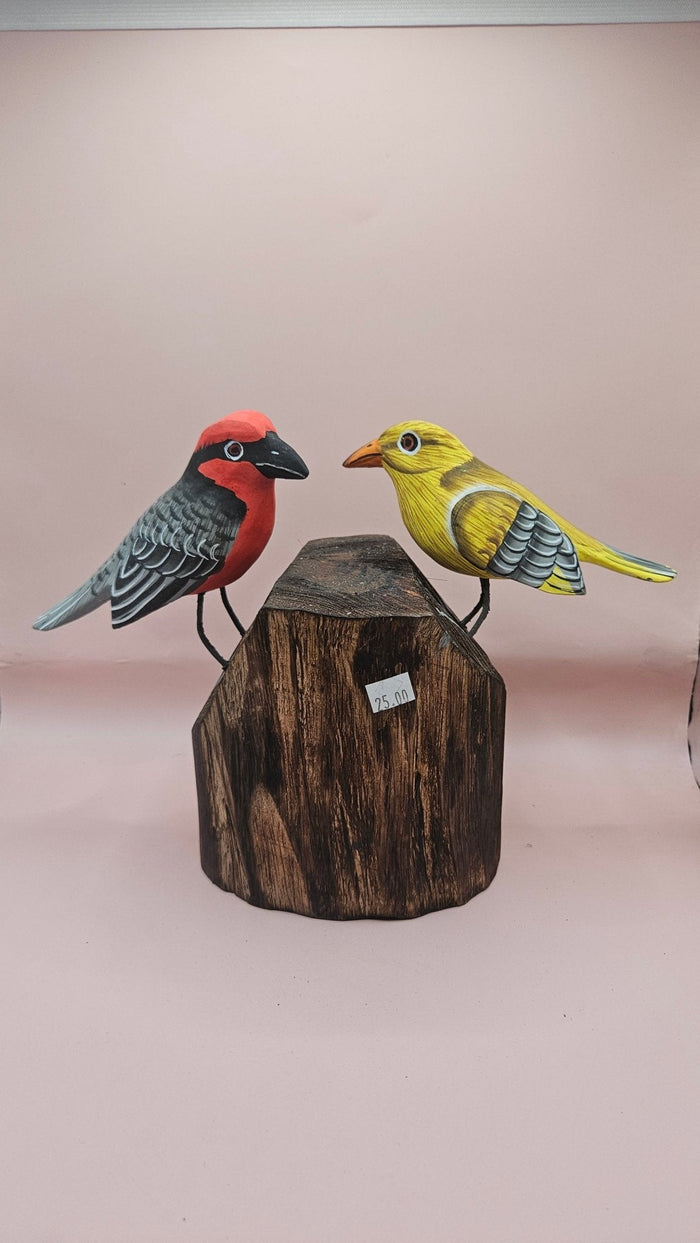 Handmade Wooden Songbird Figurines