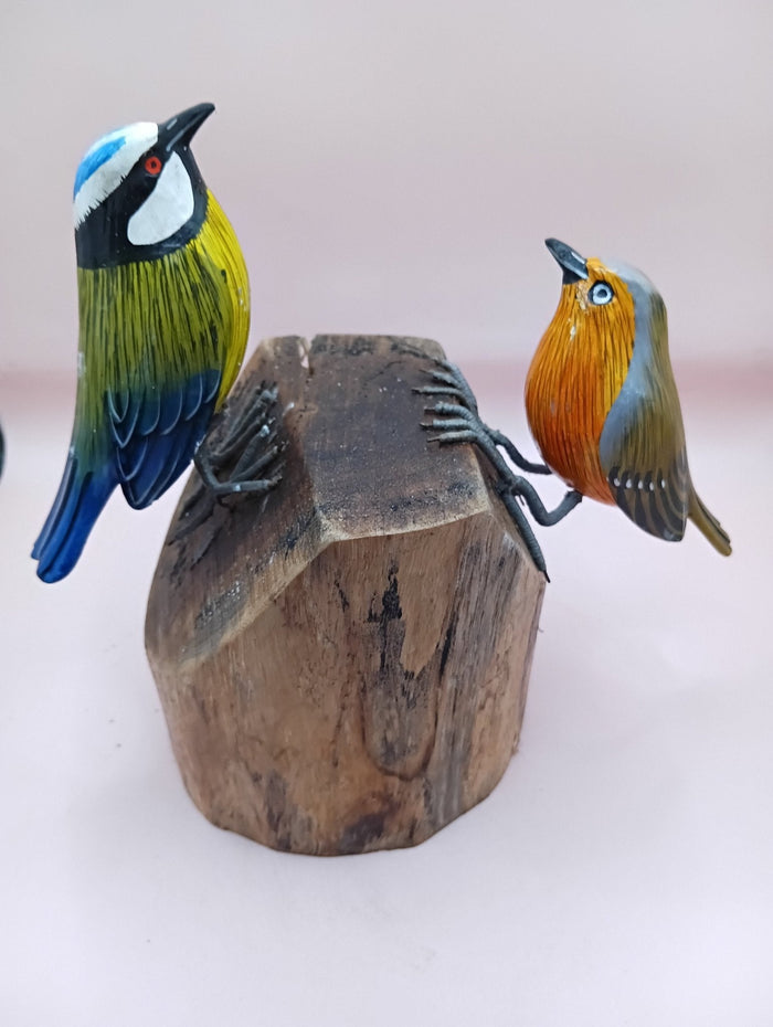 Handmade Wooden Songbird Figurines
