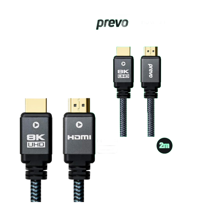 HDMI Cable HDMI 2.1 (M) to HDMI 2.1 (M) 2m Black & Grey