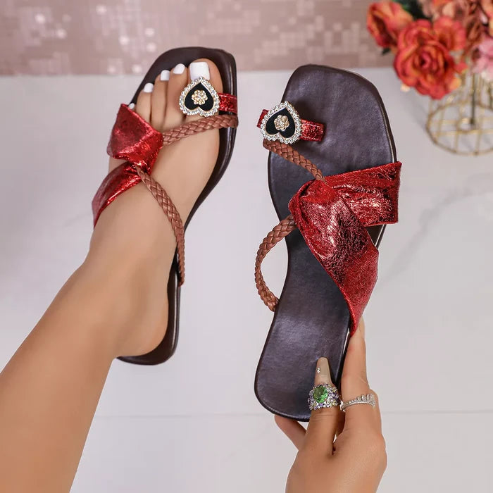 Heart Detail Thong Sandals