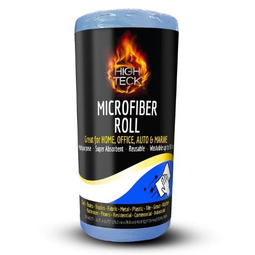 High Teck 1250 Blue Microfiber Towel Roll, 12in x 12in, Roll of 50 - 1250R - Eagle National Supply
