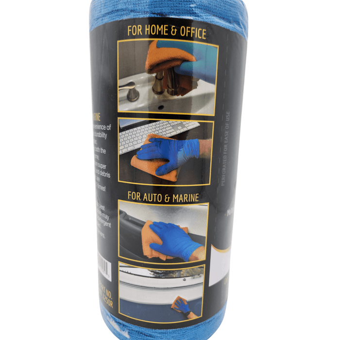 High Teck 1250 Blue Microfiber Towel Roll, 12in x 12in, Roll of 50 - 1250R - Eagle National Supply