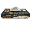 High Teck 1625 White Microfiber Towel, 16in x 16in, Box of 25 - 1625 - Eagle National Supply