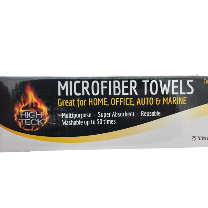 High Teck 1625 White Microfiber Towel, 16in x 16in, Box of 25 - 1625 - Eagle National Supply