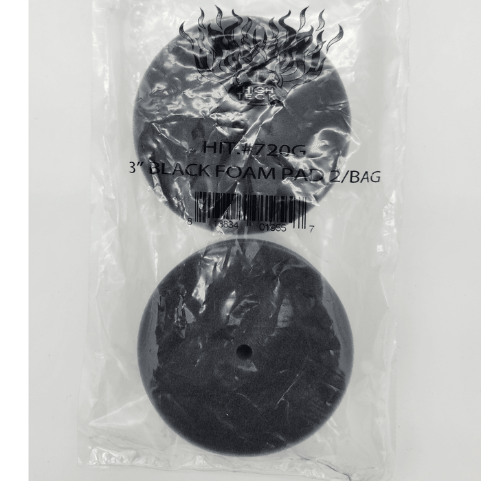 High Teck 3 Inch Dia Black Foam Finishing Buffing Pads, 2 pk - 720G - Eagle National Supply