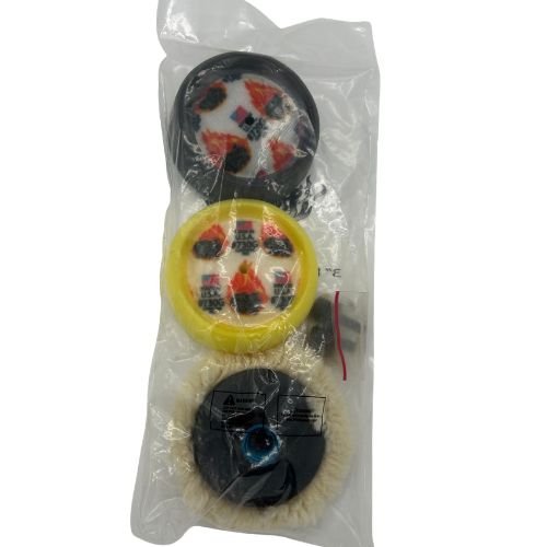 High Teck 3 Inch Dia Wool and Foam Buffing Pad Kit, 6 pc - 733K - Eagle National Supply