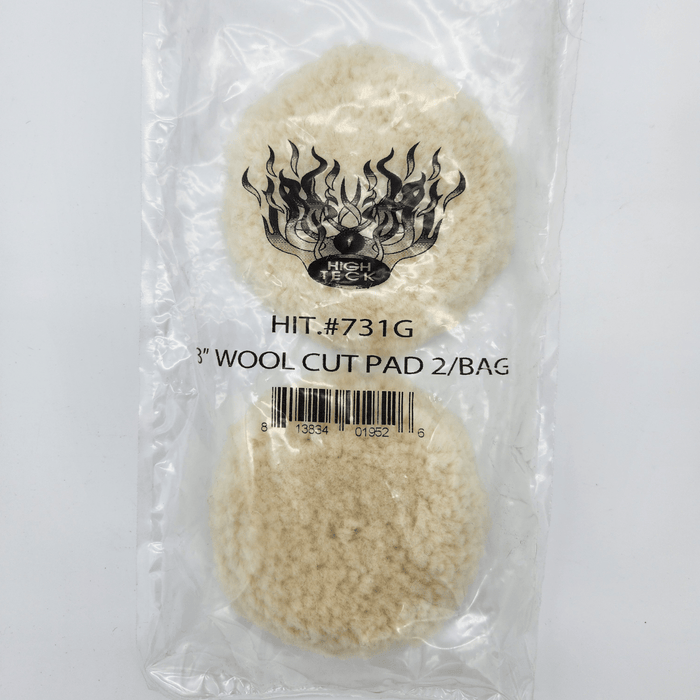 High Teck 3 Inch Dia Wool Compound Buffing Pads, 2 pack - 731G - Eagle National Supply
