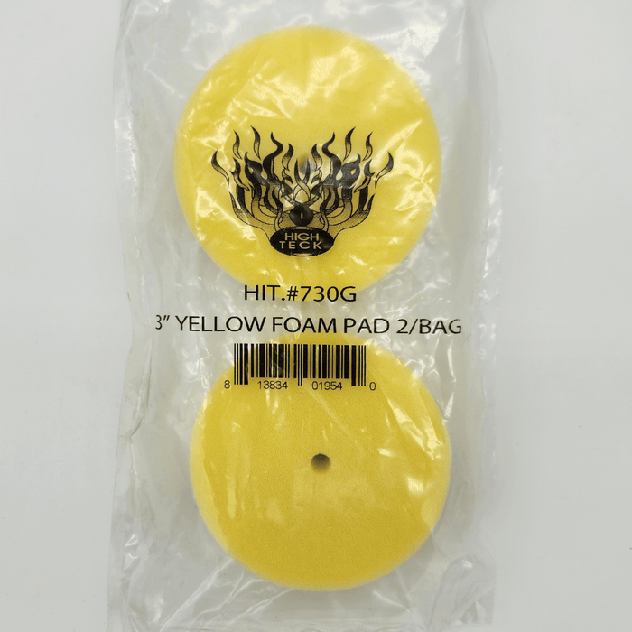 High Teck 3 Inch Dia Yellow Foam Compound Buffing Pads, 2 pk - 730G - Eagle National Supply