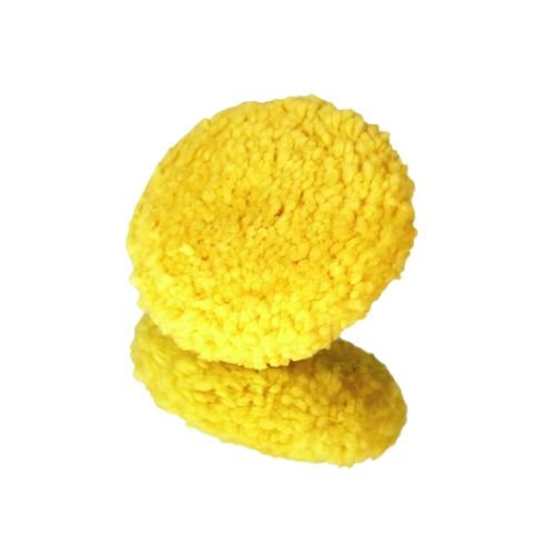 High Teck 3 Inch Dia Yellow Wool Compound Buffing Pads, 2 pk - 731GY - Eagle National Supply