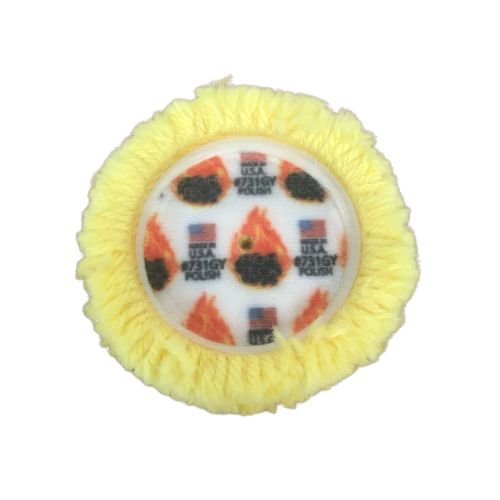 High Teck 3 Inch Dia Yellow Wool Compound Buffing Pads, 2 pk - 731GY - Eagle National Supply