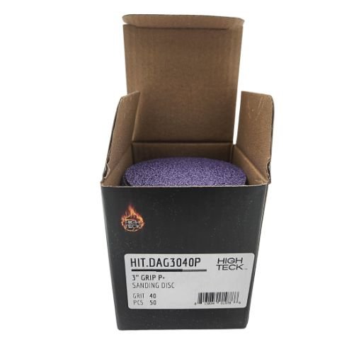 High Teck 3 Inch Purple Ceramic Grip Sanding Disc | 50 pk - DAG3040P - 40 Grit - Eagle National Supply