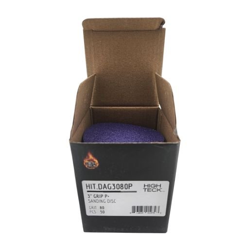 High Teck 3 Inch Purple Ceramic Grip Sanding Disc | 50 pk - DAG3080P - 80 Grit - Eagle National Supply
