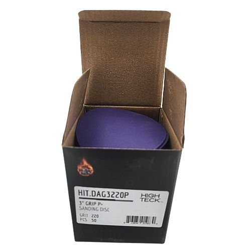 High Teck 3 Inch Purple Ceramic Grip Sanding Disc | 50 pk - DAG3220P - 220 Grit - Eagle National Supply
