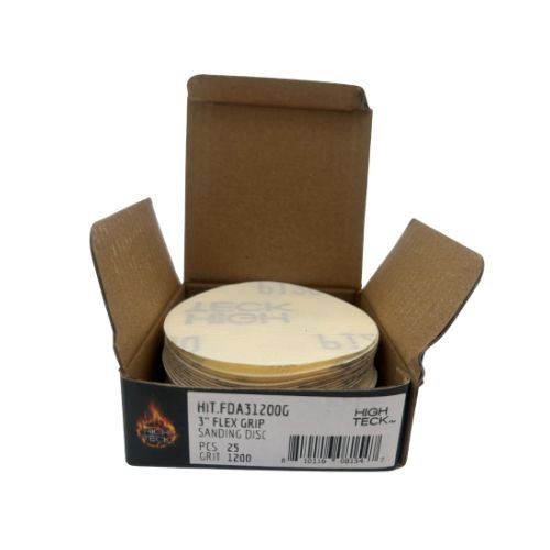 High Teck 3 Inch Super Fine Grit Flexible Grip Sanding Disc | 25 pk - FDA31200G - 1200 Grit - Eagle National Supply