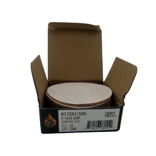 High Teck 3 Inch Super Fine Grit Flexible Grip Sanding Disc | 25 pk - FDA31500G - 1500 Grit - Eagle National Supply