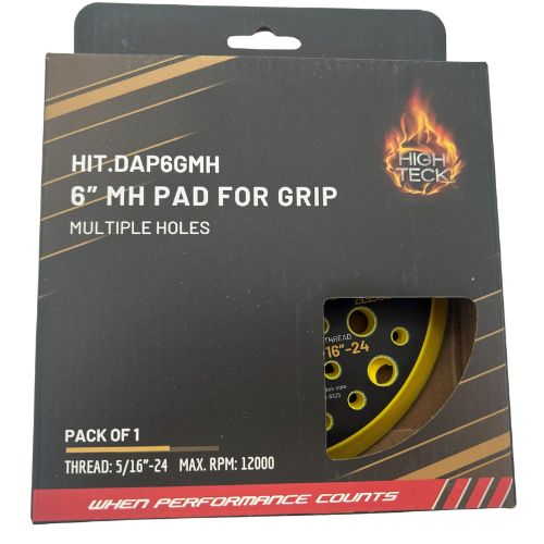 High Teck 6" Dia Multi - Hole Velcro Backup Pad for Palm Sander - DAP6GMH - Eagle National Supply