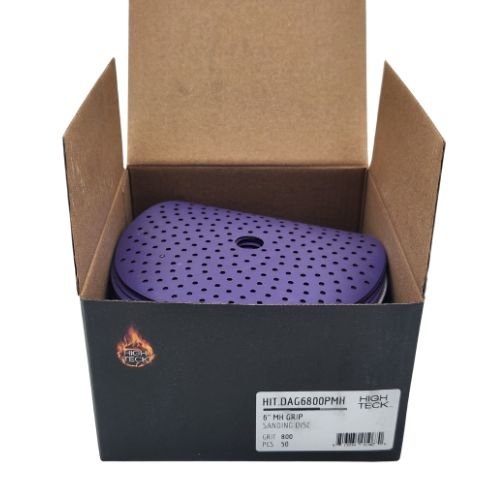 High Teck 6 In Multi - Hole Purple Ceramic Grip Sanding Disc | 50 pk - DAG6800PMH - 800 Grit - Eagle National Supply