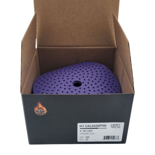 High Teck 6 In Multi - Hole Purple Ceramic Grip Sanding Disc | 50 pk - DAG6600PMH - 600 Grit - Eagle National Supply