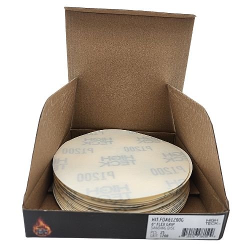 High Teck 6 Inch Super Fine Grit Flexible Grip Sanding Disc | 25 pk - FDA61200G - 1200 Grit - Eagle National Supply