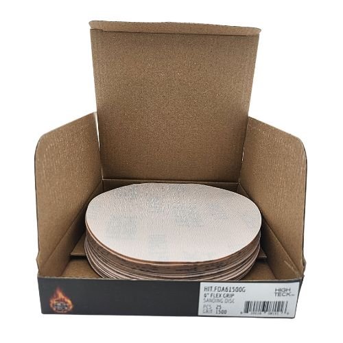 High Teck 6 Inch Super Fine Grit Flexible Grip Sanding Disc | 25 pk - FDA61500G - 1500 Grit - Eagle National Supply