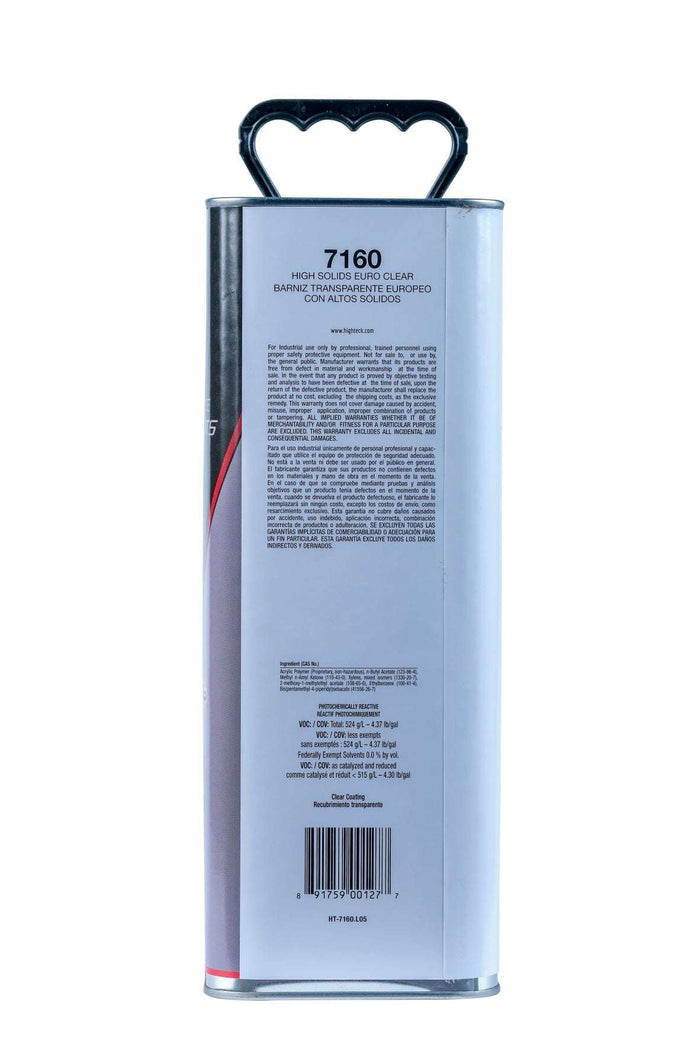 High Teck 7160-1 2:1 Euro Clear Coat, 5 Liter ---Eagle National Supply