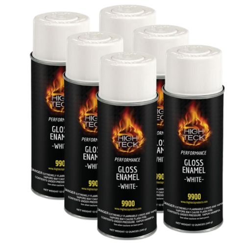High Teck 9900 Gloss White Enamel, 12 oz Aerosol, Box of 6 - 9900 - CASE - Eagle National Supply