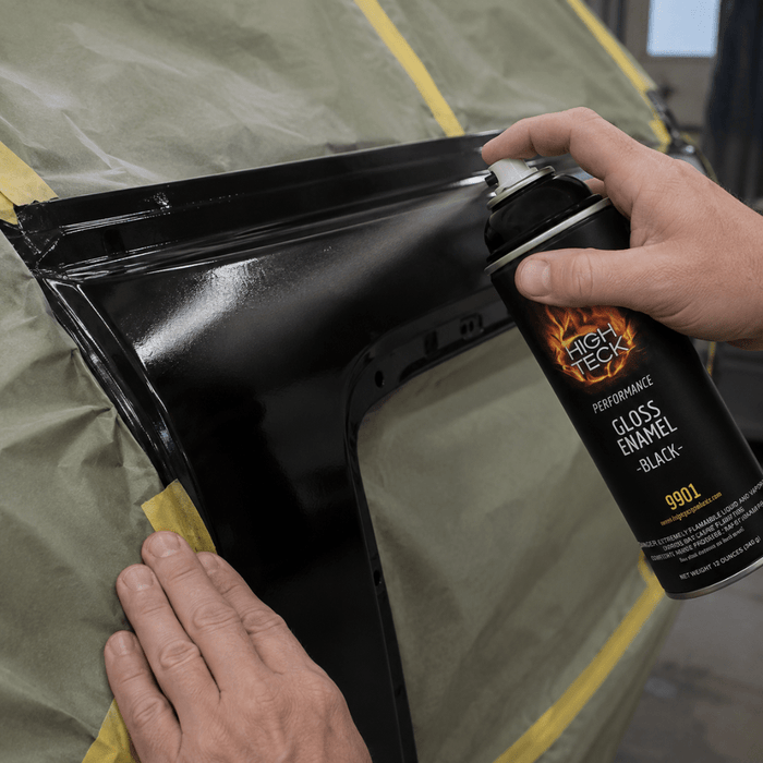 High Teck 9901 Gloss Enamel - Black 12 oz Aerosol, Box of 6 -9901-CASE - Eagle National Supply