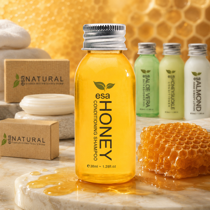 Hotel Shampoo Canada ESA Honey Almond 50pk Only .56 each