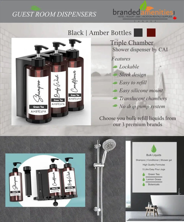 Hotel Shampoo Dispenser AMBR SPA - Branded Amenities by Custom Amenities Inc.