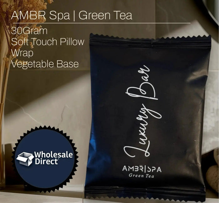 Hotel Soap Supplies AMBR Spa 50 Pack - Branded Amenities by Custom Amenities Inc.