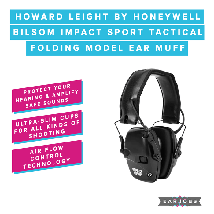 Howard Leight Impact Sport Tactical Folding Ear Muffs (SLC80 24dB, Class 4)