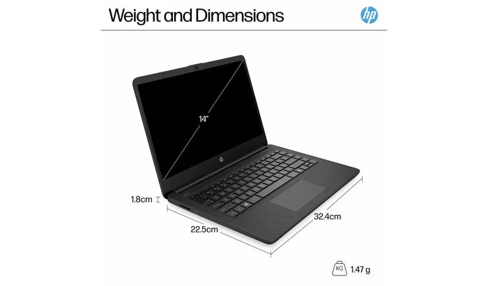 HP Laptop 14s-dq3001na - Intel Dual-Core 4GB RAM 64GB eMMC